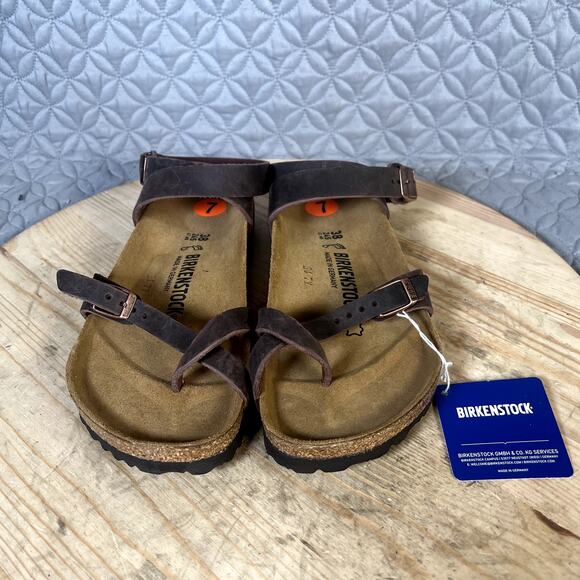 Birkenstock Sandals Women's 7 (38) Yara Brown Oiled Leather NWT - Picture 3 of 8